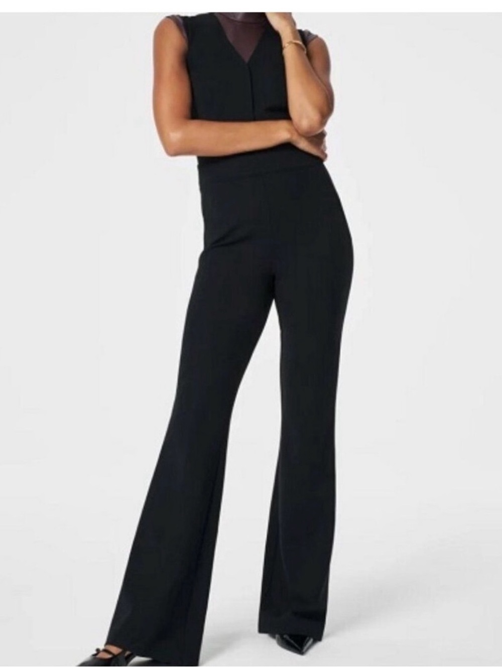 SPANX Black Sleeveless Wide-Leg Jumpsuit Large Tall NWT